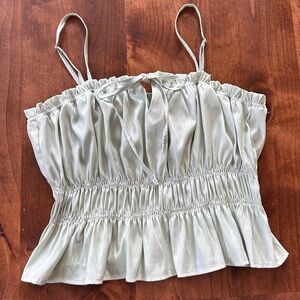 Le Lis Light Green Ruched Camisole